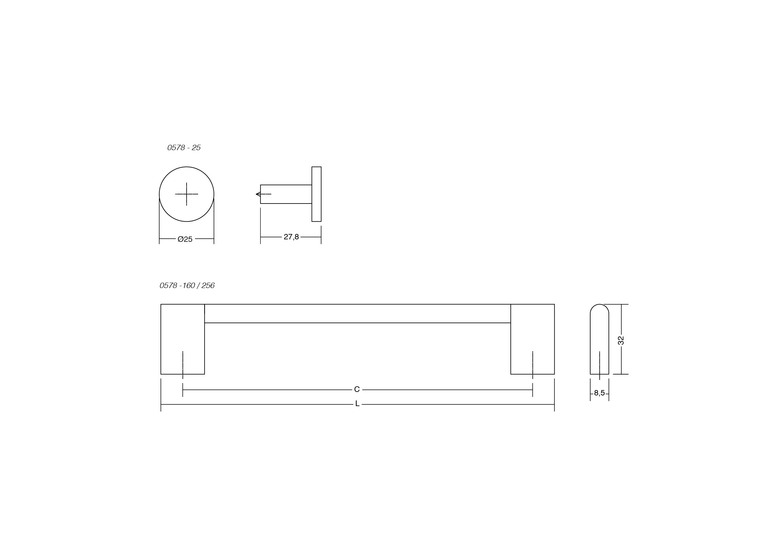 Knott Nexx Ø25mm - Børstet Sort