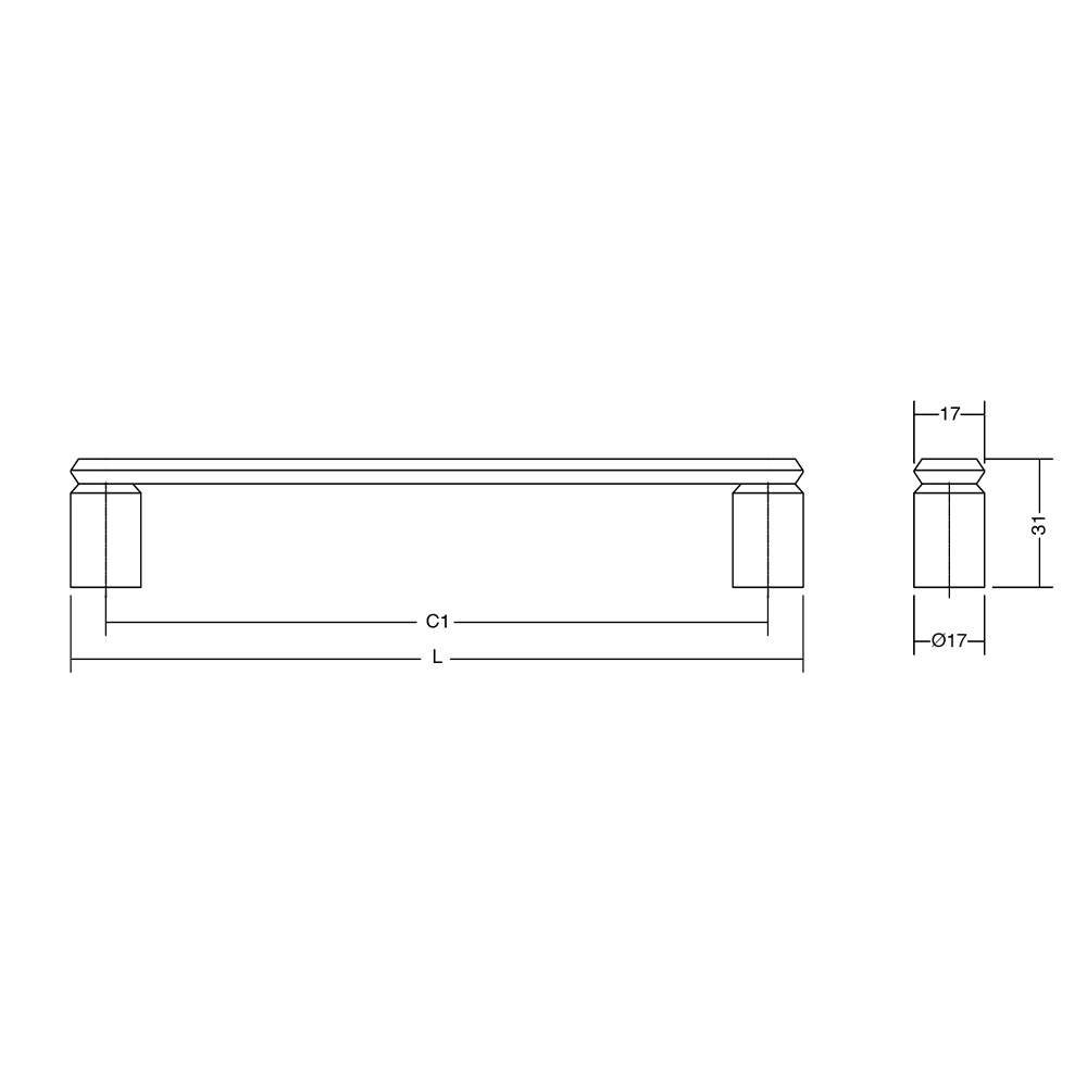 Håndtak Fase cc160mm - Børstet Bronse
