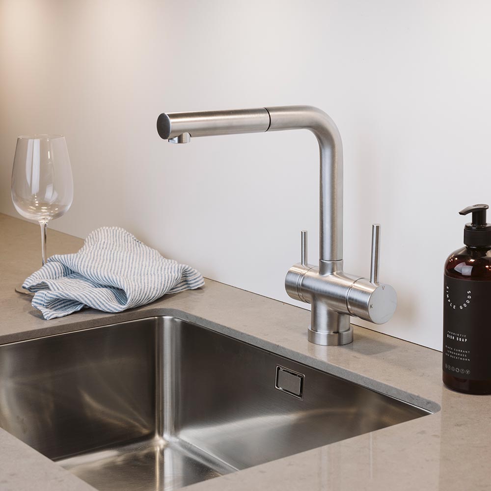 Kjøkkenarmatur London - Uttrekkbart Munnstykke - Old Silver