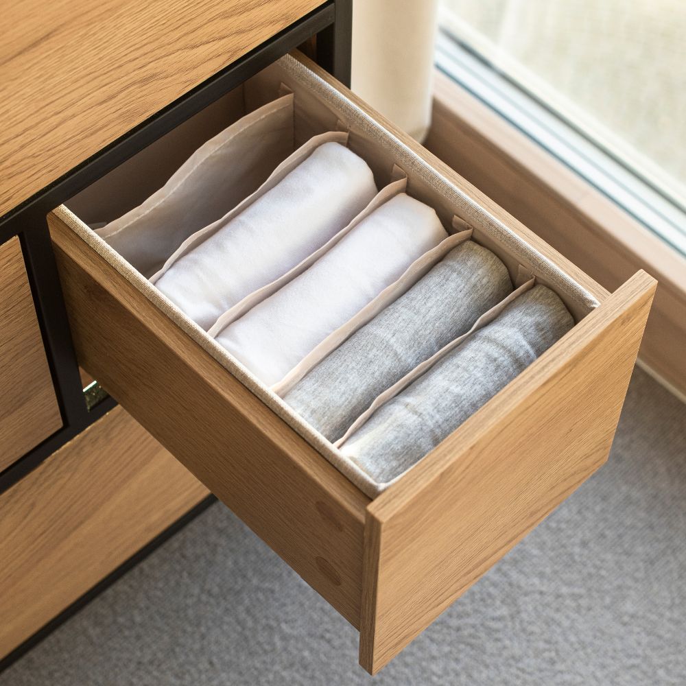 Oppbevaringsboks med 6-rom - Beige