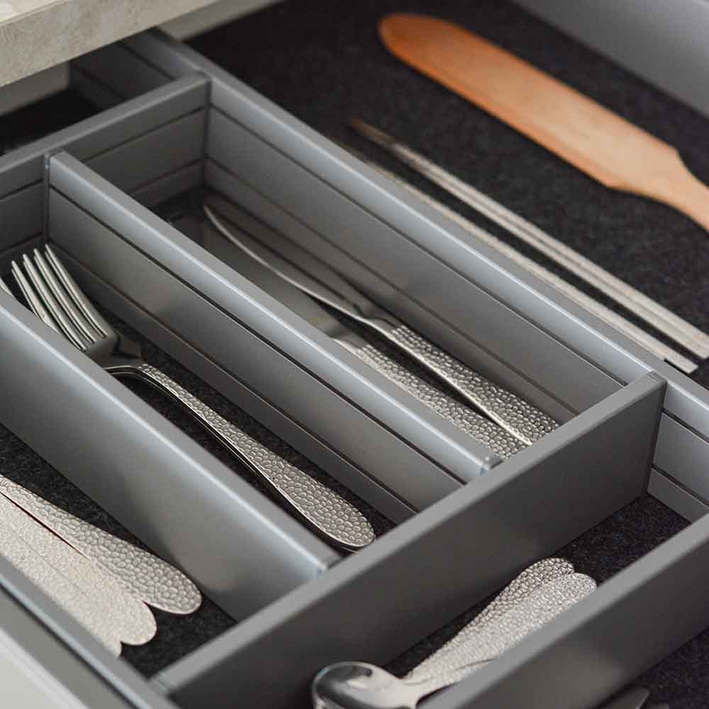 Bestikkskuff Flex Basic - Mørk Grå